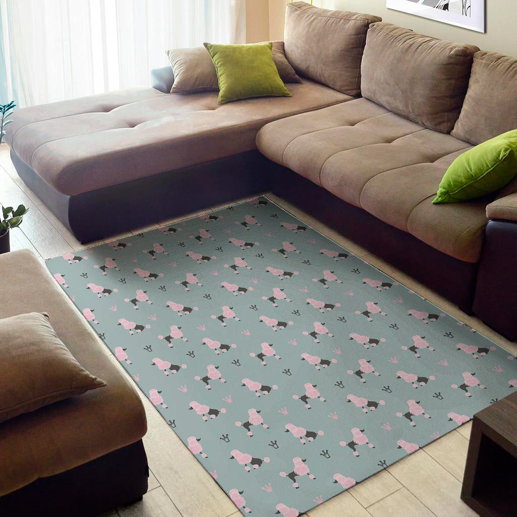 Poodle And Crown Pattern Print Area Rug