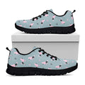Poodle And Crown Pattern Print Black Running Shoes
