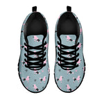 Poodle And Crown Pattern Print Black Sneakers