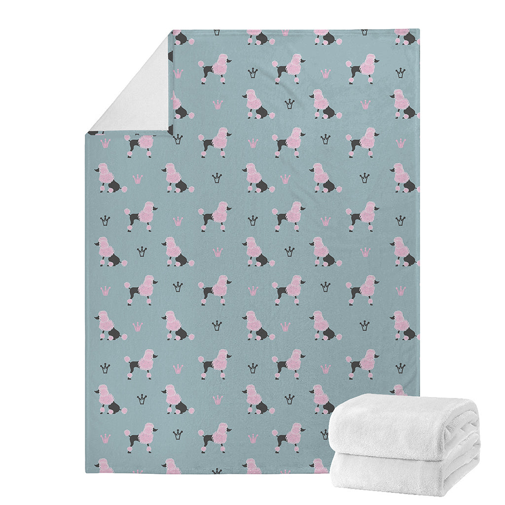 Poodle And Crown Pattern Print Blanket