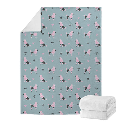 Poodle And Crown Pattern Print Blanket
