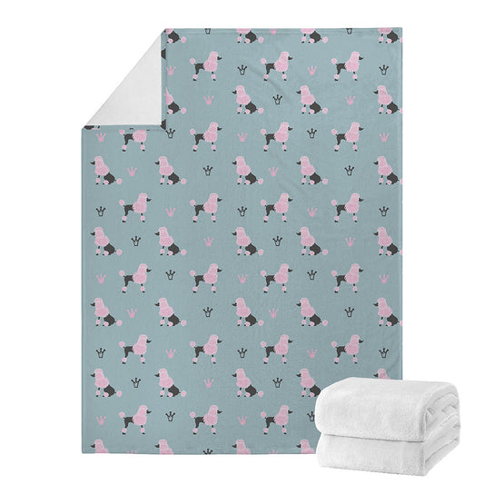Poodle And Crown Pattern Print Blanket