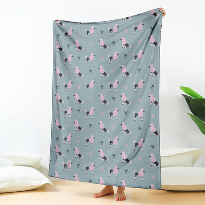 Poodle And Crown Pattern Print Blanket