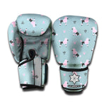 Poodle And Crown Pattern Print Boxing Gloves