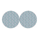 Poodle And Crown Pattern Print Car Coasters