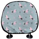Poodle And Crown Pattern Print Car Headrest Covers