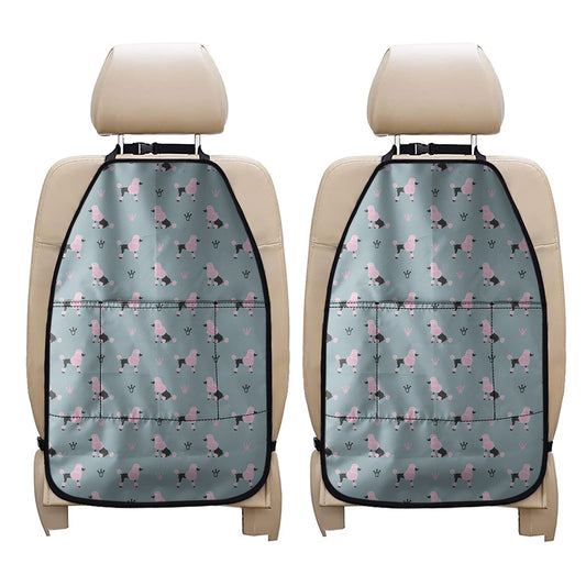 Poodle And Crown Pattern Print Car Seat Organizers