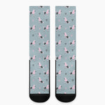 Poodle And Crown Pattern Print Crew Socks