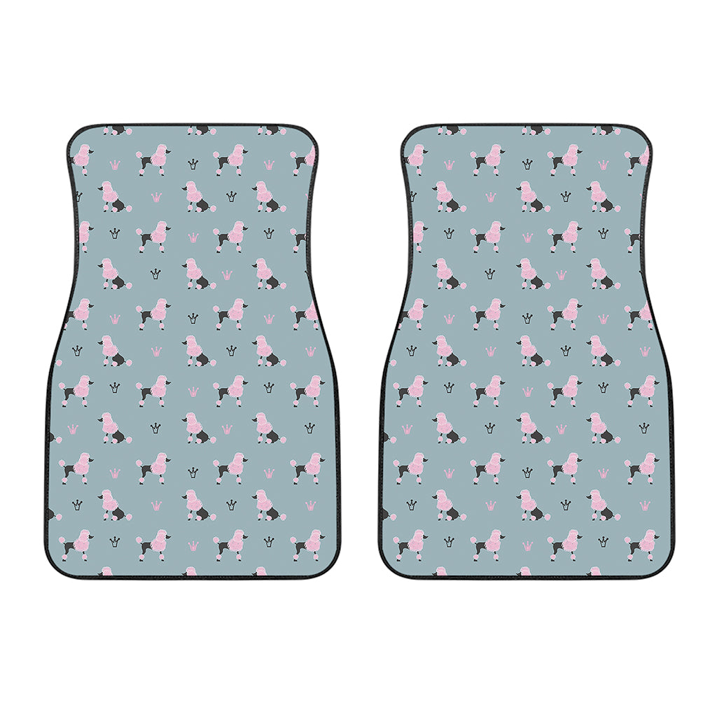 Poodle And Crown Pattern Print Front Car Floor Mats