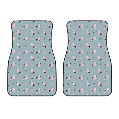 Poodle And Crown Pattern Print Front Car Floor Mats