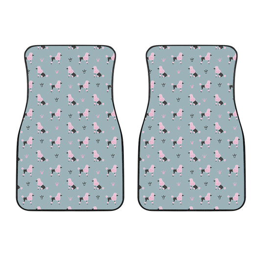 Poodle And Crown Pattern Print Front Car Floor Mats