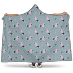 Poodle And Crown Pattern Print Hooded Blanket