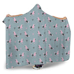 Poodle And Crown Pattern Print Hooded Blanket