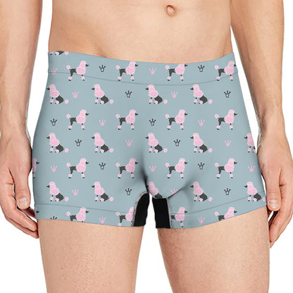 Poodle And Crown Pattern Print Men's Boxer Briefs