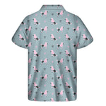 Poodle And Crown Pattern Print Men's Short Sleeve Shirt