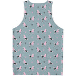 Poodle And Crown Pattern Print Men's Tank Top
