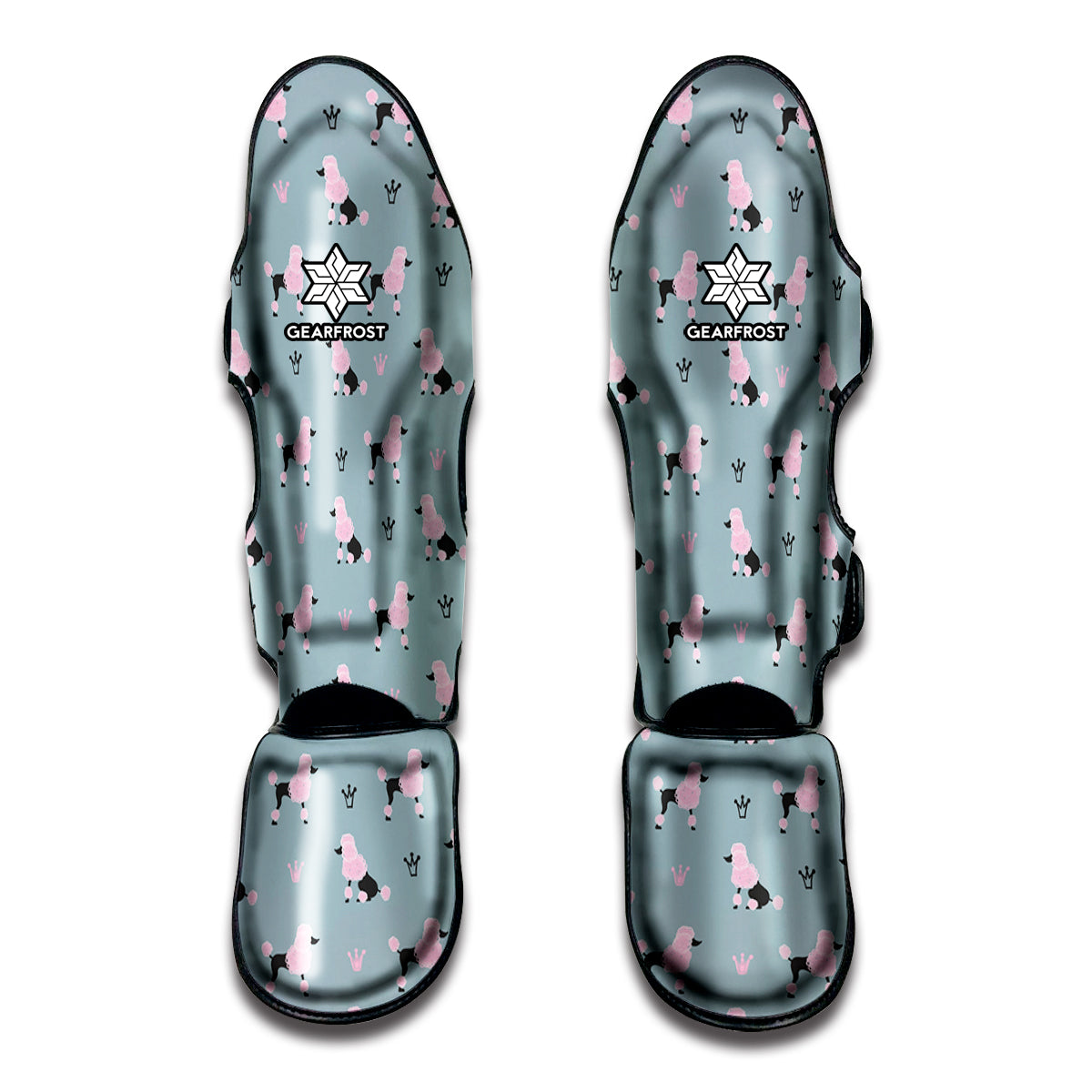Poodle And Crown Pattern Print Muay Thai Shin Guard