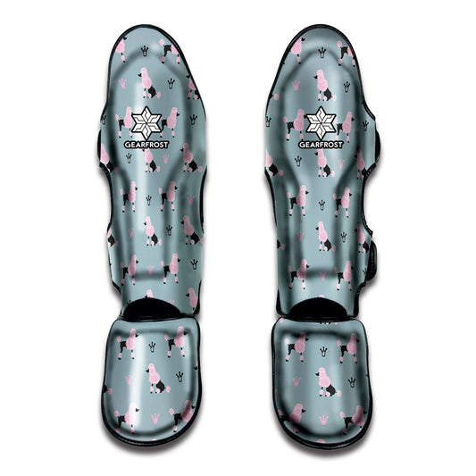 Poodle And Crown Pattern Print Muay Thai Shin Guard