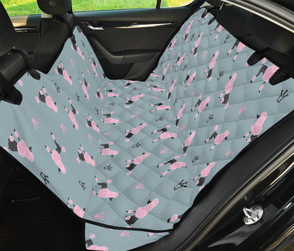 Poodle And Crown Pattern Print Pet Car Back Seat Cover