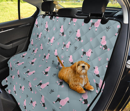 Poodle And Crown Pattern Print Pet Car Back Seat Cover
