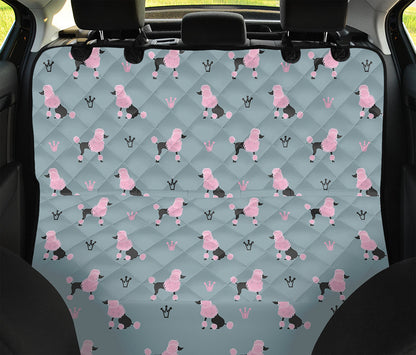 Poodle And Crown Pattern Print Pet Car Back Seat Cover