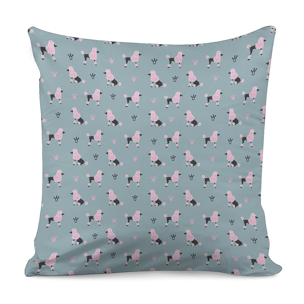 Poodle And Crown Pattern Print Pillow Cover