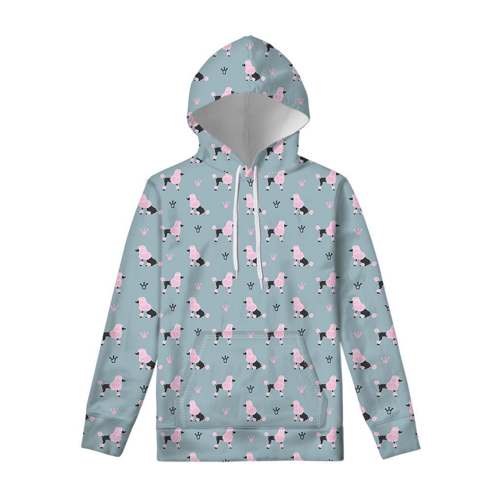 Poodle And Crown Pattern Print Pullover Hoodie