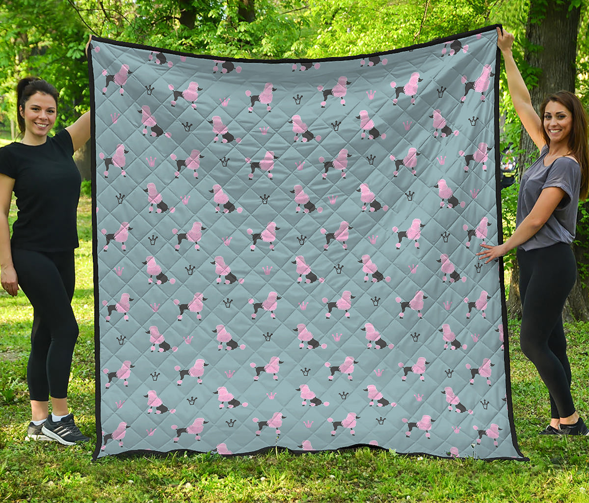Poodle And Crown Pattern Print Quilt