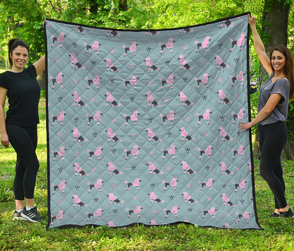 Poodle And Crown Pattern Print Quilt