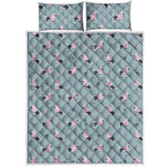 Poodle And Crown Pattern Print Quilt Bed Set