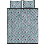 Poodle And Crown Pattern Print Quilt Bed Set