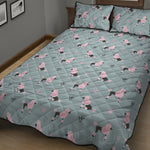 Poodle And Crown Pattern Print Quilt Bed Set