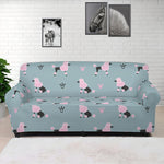 Poodle And Crown Pattern Print Sofa Cover