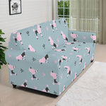 Poodle And Crown Pattern Print Sofa Cover