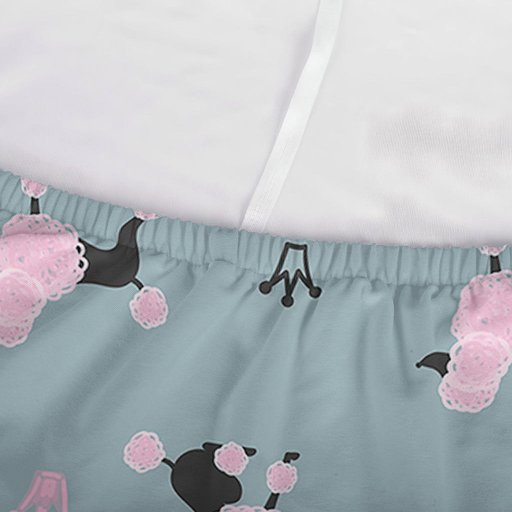 Poodle And Crown Pattern Print Sofa Cover