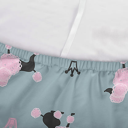 Poodle And Crown Pattern Print Sofa Cover