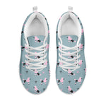 Poodle And Crown Pattern Print White Sneakers