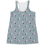 Poodle And Crown Pattern Print Women's Racerback Tank Top