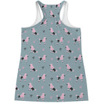 Poodle And Crown Pattern Print Women's Racerback Tank Top