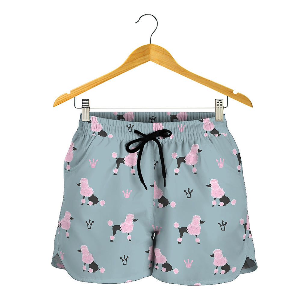 Poodle And Crown Pattern Print Women's Shorts