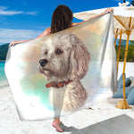 Poodle Portrait Print Beach Sarong Wrap