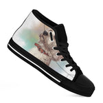 Poodle Portrait Print Black High Top Shoes