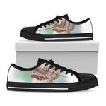 Poodle Portrait Print Black Low Top Shoes 