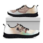 Poodle Portrait Print Black Sneakers