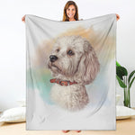 Poodle Portrait Print Blanket