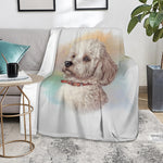 Poodle Portrait Print Blanket