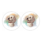 Poodle Portrait Print Car Coasters