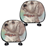 Poodle Portrait Print Car Headrest Covers