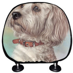 Poodle Portrait Print Car Headrest Covers