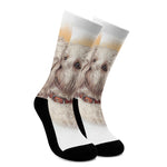 Poodle Portrait Print Crew Socks